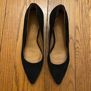 Corso Como Black Suede Block Heel Pump Size 7
